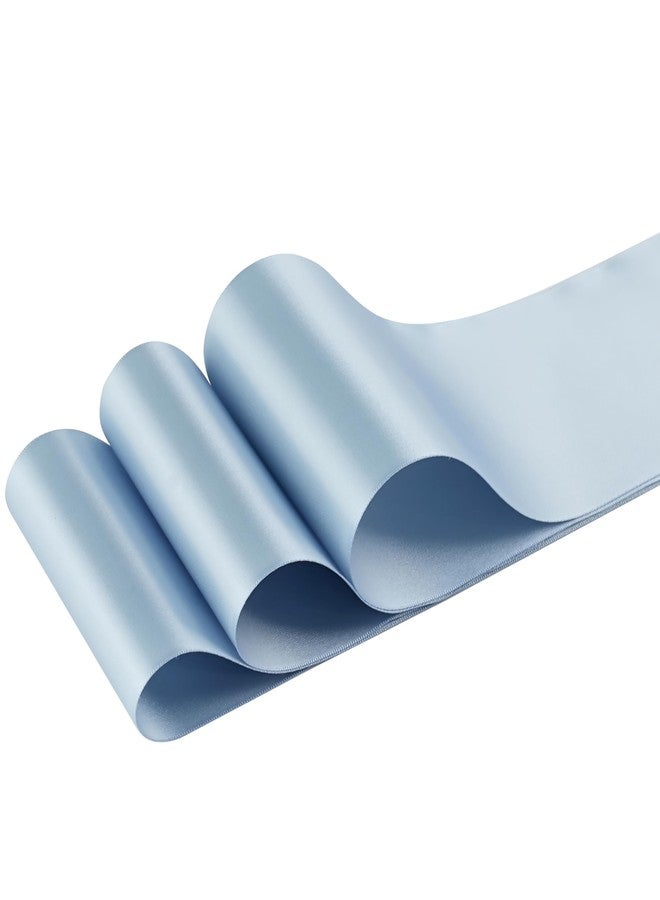 MAYREEL Dusty Blue Satin Ribbon 4 Inch Thick Extra Wide Blue Ribbon for Gift Wrapping Wedding Chair Sash Home Decoration Garland 10 Yards - Image 5